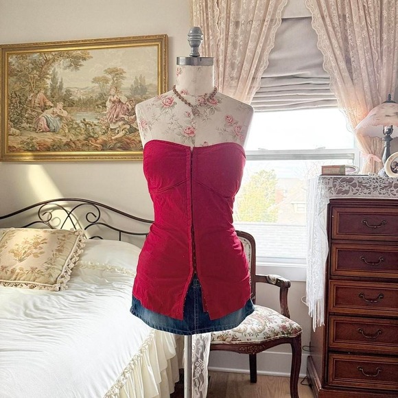 red corset top Y2K red corset top Guess size xl - Picture 2 of 7